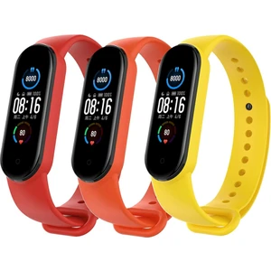Xiaomi Mi Band 5 ve 6 Uyumlu Kordon Seti 3lü - Kırmızı/turuncu/sarı