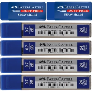 Kalem Ucu 0.7mm 5'li Paket ve 2 Adet Sınav Silgisi Mavi Renkli