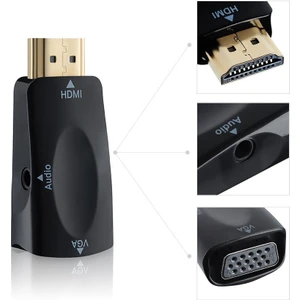 3C Store HDMI Uyumlu - Ses Kablolu VGA Adaptör Dönüştürücü Erkek - Dişi 1080P Pc/hdtv Için (Yurt Dışından)