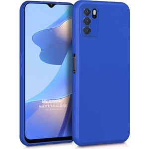 Matte Silicone Oppo A16 Kılıf Mavi