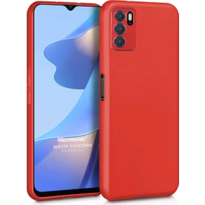 Matte Silicone Oppo A16 Kılıf Kırmızı