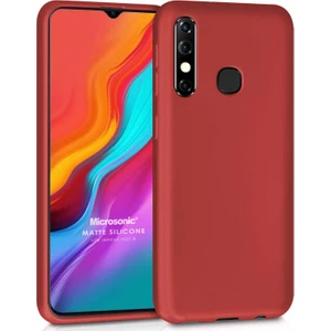 Matte Silicone Infinix Hot 8 Kılıf Kırmızı