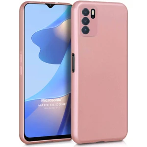 Matte Silicone Oppo A16 Kılıf Rose Gold