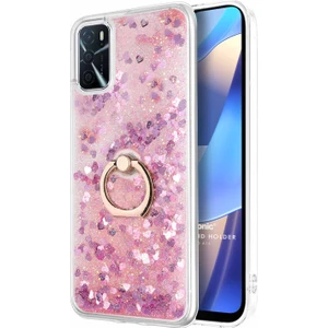 Oppo A16 Kılıf Glitter Liquid Holder Pembe