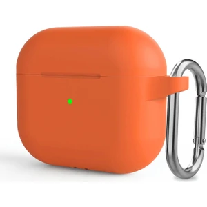 Apple Airpods 3 Askılı Mat Silikon Kılıf Turuncu