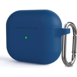 Apple Airpods 3 Askılı Mat Silikon Kılıf Lacivert