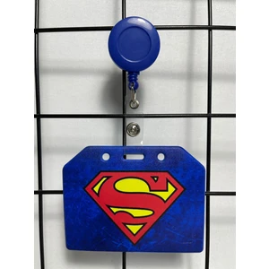 Superman Lacivert Yan Yaka Kart Kılıfı