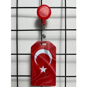 Türk Bayrağı Dik Yaka Kart Kılıfı