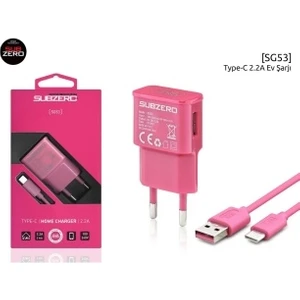 SG53 2.2A Type C Renkli Şarj Aleti - Pembe