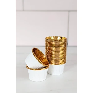 Trend Hediye Sepeti Beyaz Gold Muffin Kek Kapsülü Cupcake Kalıbı 25'li