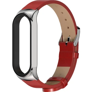 Xiaomi Mi Band Için Mikrofiber Deri Bileklik 6/5/4/3 Kahverengi+Gümüş (Yurt Dışından)