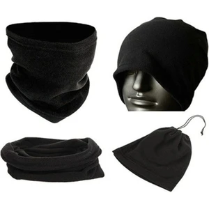 Unisex Siyah Polar Bere Boyunluk