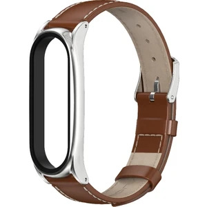 Xiaomi Mi Band Için Deri Kayış 6/5/4/3 Kahverengi (Yurt Dışından)