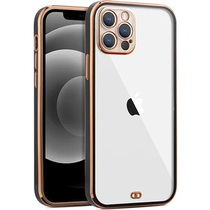 Apple iPhone 12 Pro Max 6.7inç Gold Çerçeve Kamera Korumalı Bumper Kılıf