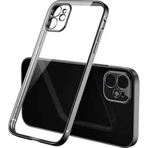 Apple iPhone 11 6.1inç Renkli Kenar Şeffaf Kılıf Kamera Korumalı Silikon Kılıf