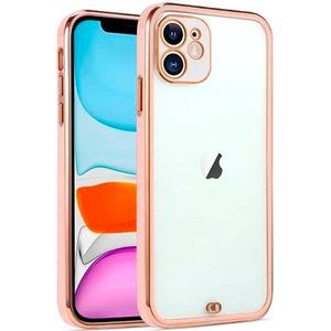 Apple iPhone 12 Mini 5.4inç Gold Çerçeve Kamera Korumalı Bumper Kılıf