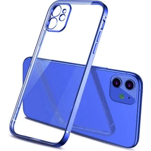 Apple iPhone 11 6.1inç Renkli Kenar Şeffaf Kılıf Kamera Korumalı Silikon Kılıf