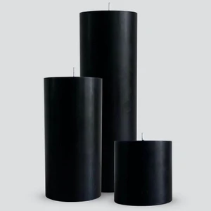 Ant & Bee 7 cm Çap Silindir Set Mum Siyah