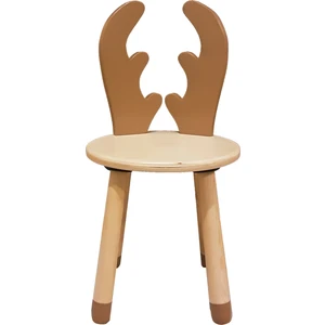 Wood & Joy Doğal Ahşap Renkli Çocuk Sandalye Geyik