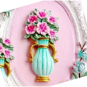 Çiçek Saksı 10 cm Silikon Kalıp K-460 Mum Kokulu Taş Sabun Alçı Uygun