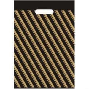 Evindeki Çarşı Takviyeli Siyah Çizgili Poşet 33X45 cm No:3 50 Adet