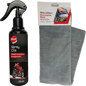 Motosiklet Parlatıcı Sprey Cila 230 ml + Exup Kurulama Havlusu