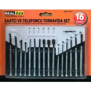 Real Özs Saatçi ve Telefoncu Tornavida Seti 16 Parça