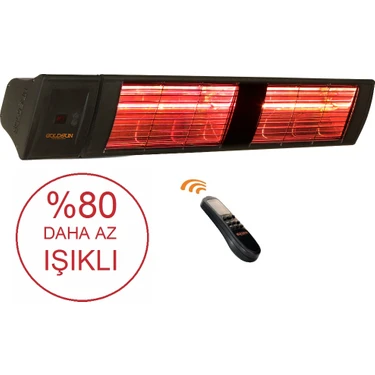 Goldsun Supra Plus 3000 W Kumandalı Az Işıklı Kademeli Suya Dayanıklı Elektrikli Dış Ortam