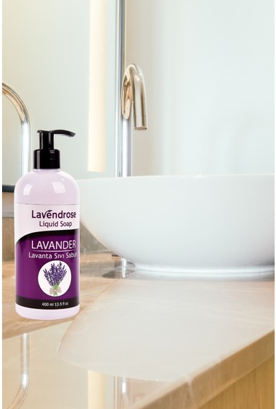 Lavendrose Doğal Lavanta Sıvı SABUN,Bitkisel Sıvı Sabun Nemlendirici Doğal Lavanta Sıvı El Sabun 400ML