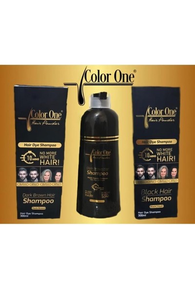 Color One Saç Siyahlaştırıcı Şampuan Boya 300 ml (Koyu Kahve)