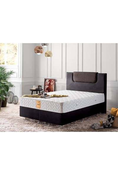 Niron Spring Visco Tek Kişilik Yaylı Visco Yatak 120x200cm Lüks Yatak Hem Yaylı Hem Visco Pamuklu Örme Kumaş