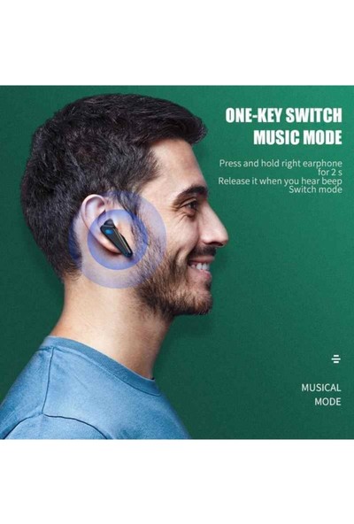 Madepazar Işıklı Kulakiçi Kablosuz Bluetooth Kulaklık Oyuncu Kulaklığı Çift Mikrofonlu