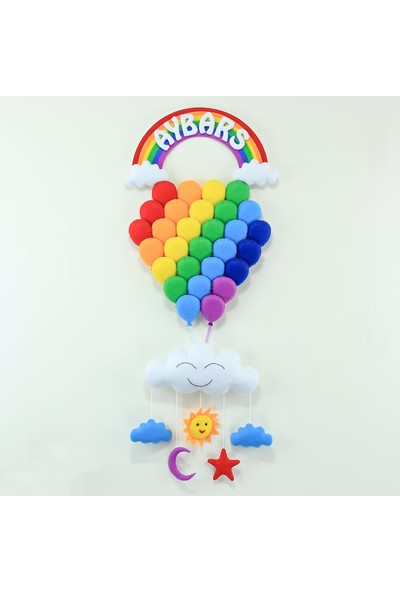 Renkli Hayallerim Aybars Isimli Balonlar Bedek Odası Kapı Süsü