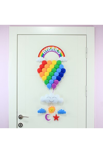 Renkli Hayallerim Aybars Isimli Balonlar Bedek Odası Kapı Süsü