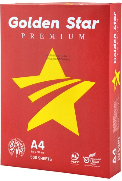 Golden Star A4 Fotokopi Kağıdı 80 gr 1 Paket (500 Sayfa)
