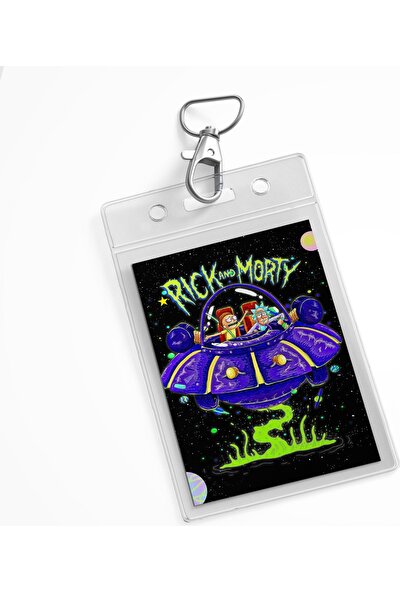 Gifi Dikey Kart Poşeti Rick & Morty Tasarım Boyun Askı İpi