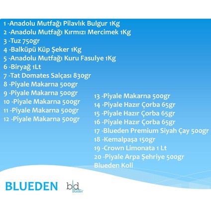 Ramazan Paketi Kumanya Gıda Paketi Erzak Yardım Hediye Paketi 20 Parça 135 Nolu Paket fiyatları