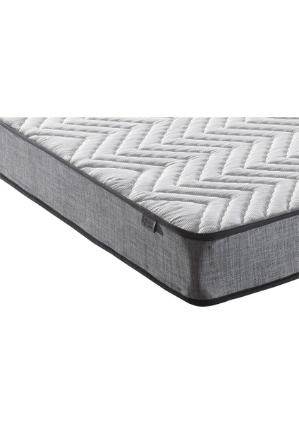 Niron Silver Yatak Baza Başlık Seti 90X190 Tek Kişilik Yatak Gri Keten Baza ve Başlık