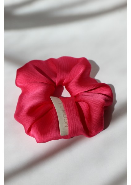 The Moon Saten Pembe Scrunchie Saç Tokası