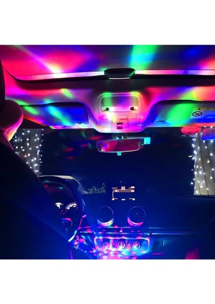 Gürler Oto Aksesuar Disko Topu Sese Duyarlı Rgb USB Girişli Disco Topu Iç Aydınlatma