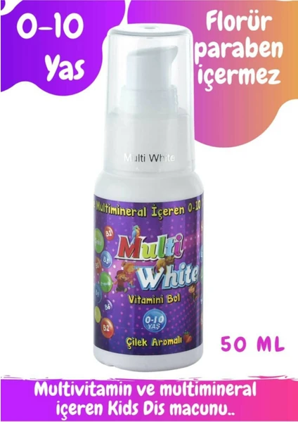 Multi White Multiwhite  Çilek Aromalı Diş Macunu