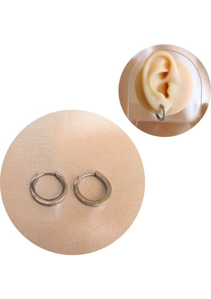 Cerrahi Çelik Küçük Halka Küpe - Çap 12 mm-Bir Çift