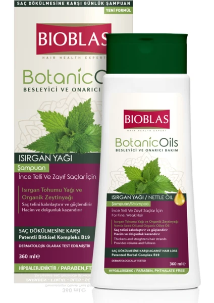 Botanic Oils Isırgan Yağı Şampuan 360 Ml-Ince Telli Zayıf Saçlar Için Isırgan Yağlı Şampuan