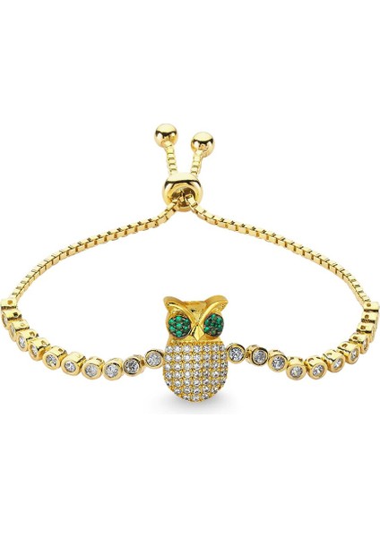 Zirkon Taşlı Baykuş Model Asansör Bileklik
