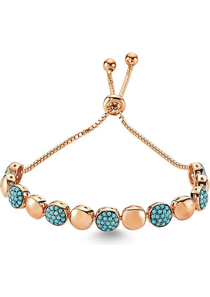 Mavi Zirkon Taşlı Daire Asansör Bileklik