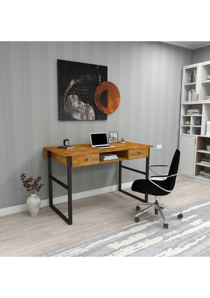 Allen Doğal Ahşap Çalışma Masası Meşe Renk