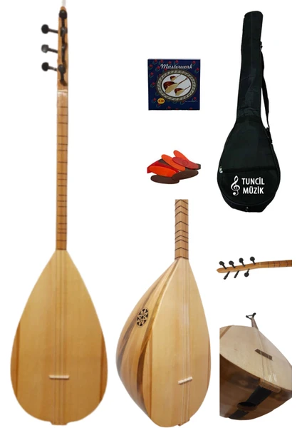 Lore Kısa Sap Bağlama Saz Midi Set Su Geçirmez Kılıf + Yedek Tel + MızrapÇift Ses Çıkışlı Başlangıç Seti