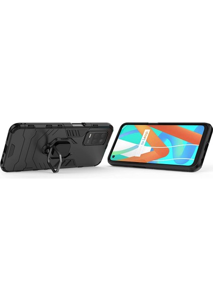Realme 8 Pro Batman Serisi Yüzük Standlı Armor Kılıf - Siyah fırsatları