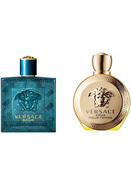 Eros Edt 100ML Erkek Parfüm + Versace Eros Pour Femme Edp 100ML Kadın Parfüm