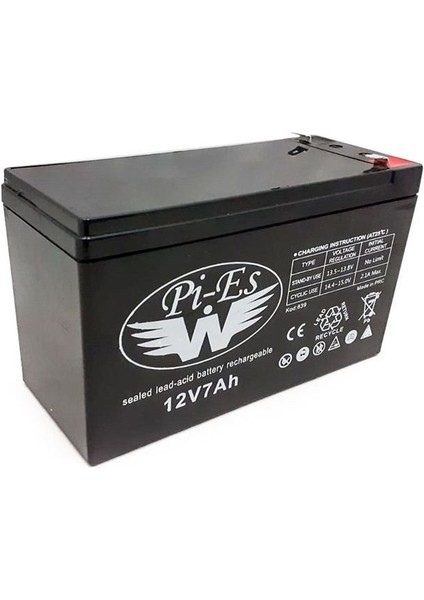 12V 7AH Kuru Bakımsız Akü Ups-Alarm-Asansör Aküsü